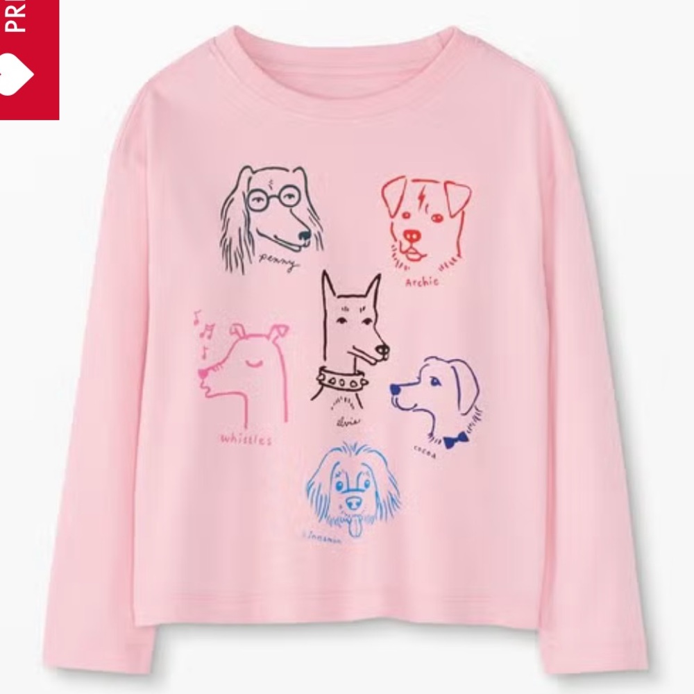Hanna Andersson pink dog graphic tee